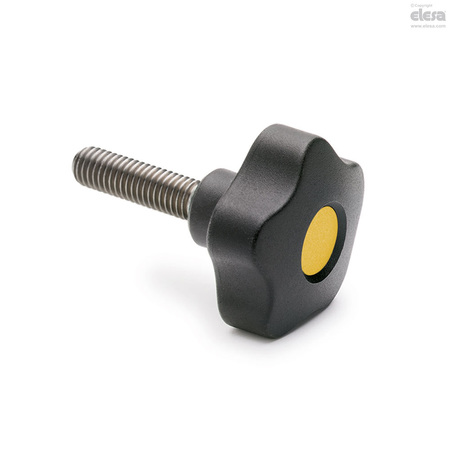 ELESA Stainless steel threaded stud, with cap, VCT.74-SST-p-M12x30-C4 VCT-SST-p